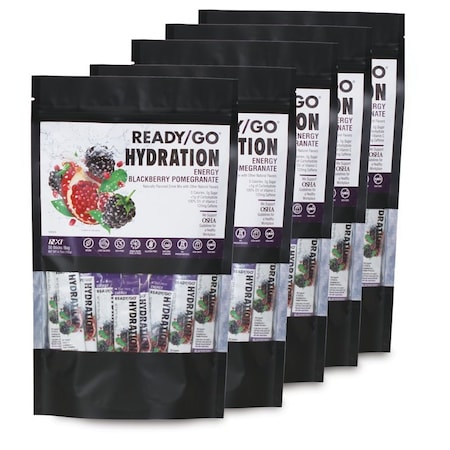 Ready Go Hydration Blackberry/Pomegranate, 5 Bags of 50, 250PK NXHEN02-250-5